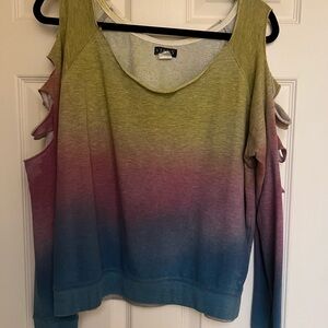 VENUS Multicolor Gradient Cutout Top